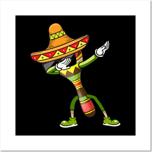 Kids Cinco De Mayo Dabbing Maracas 5 De Mayo  Dab Boys Girls Posters and Art